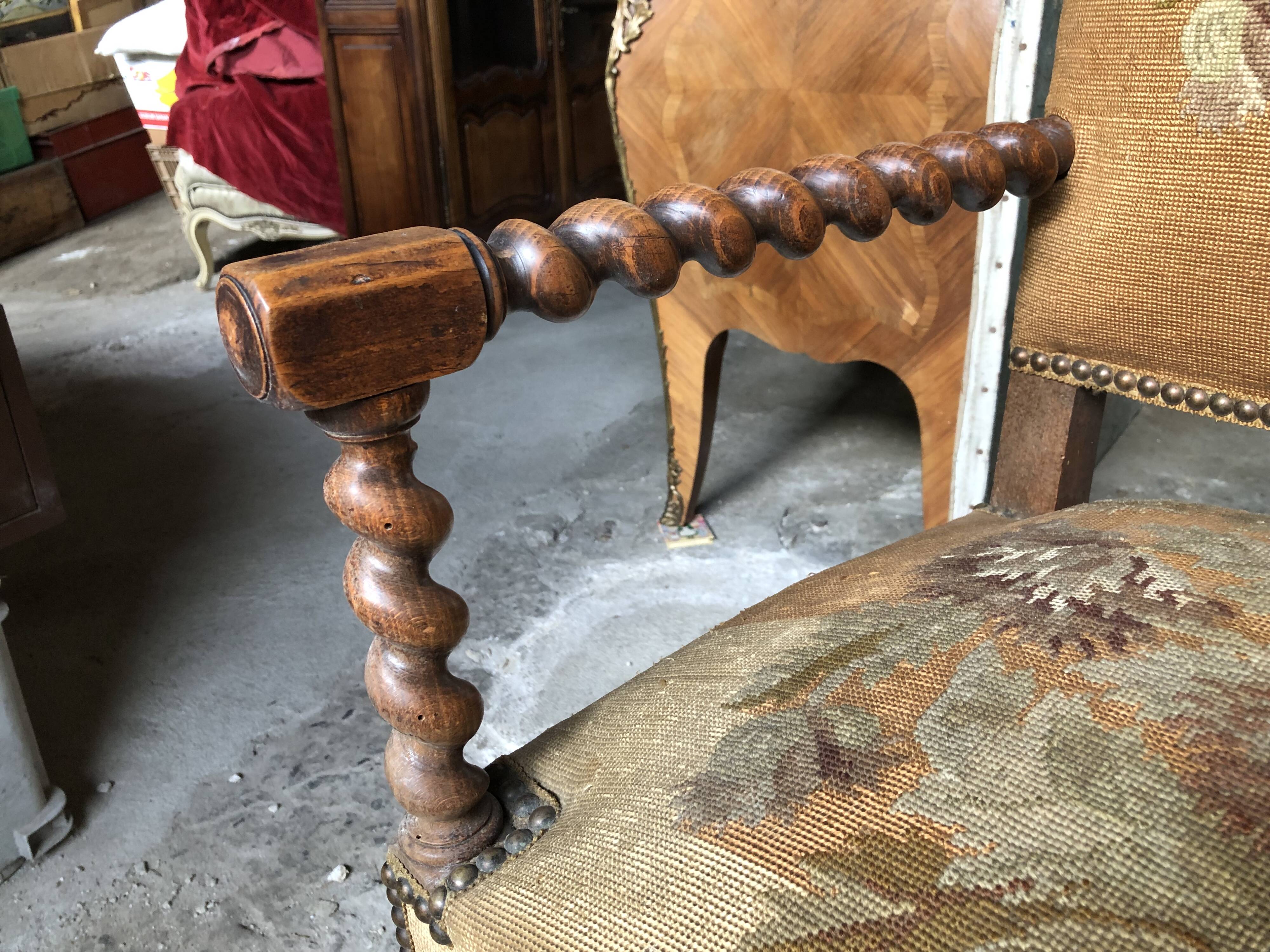 Louis XIII style armchairs