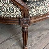 Louis XVI Basket Bench In Carved Beech On 7 Feet 18th Century