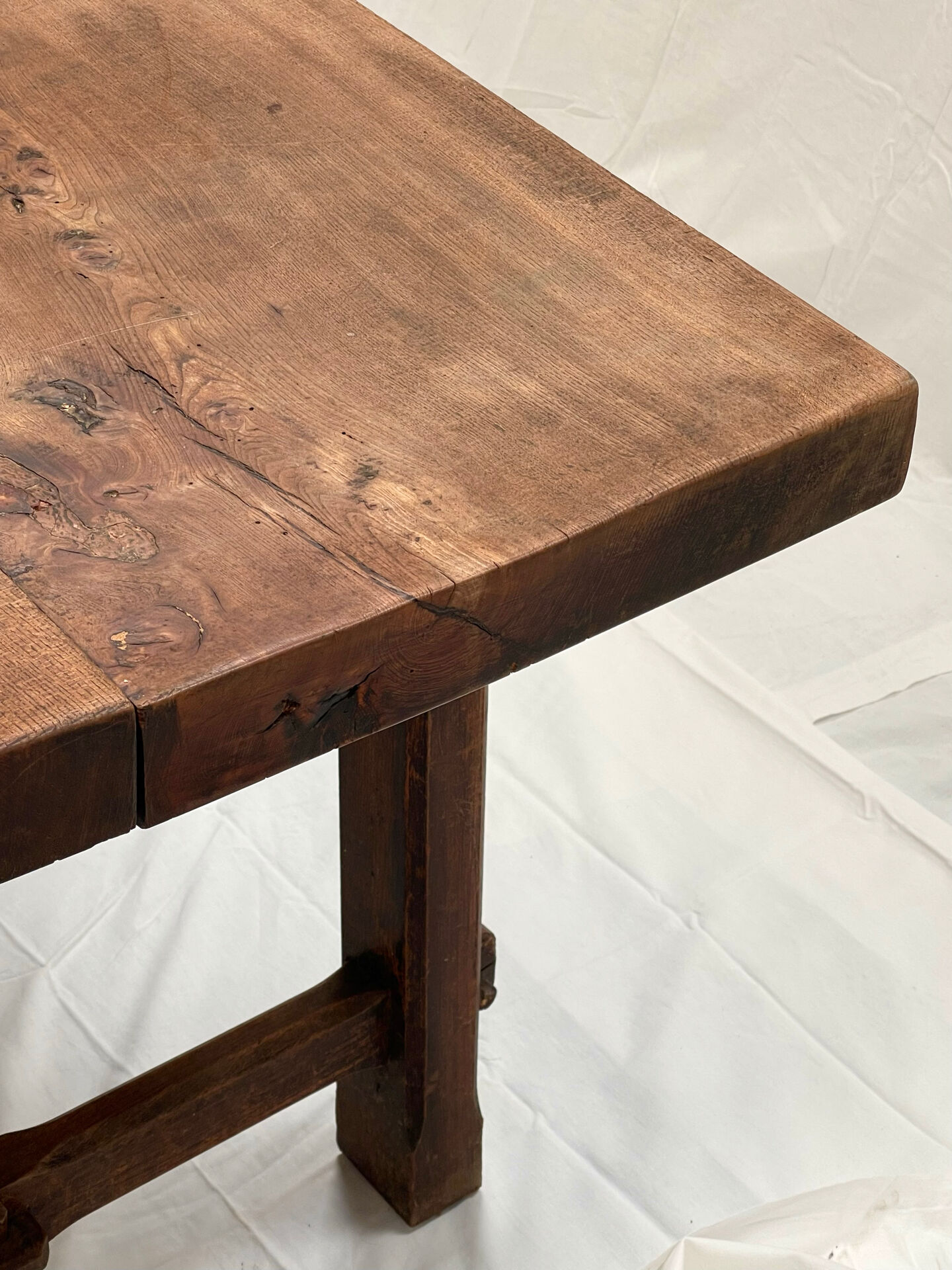 Solid elm farmhouse table