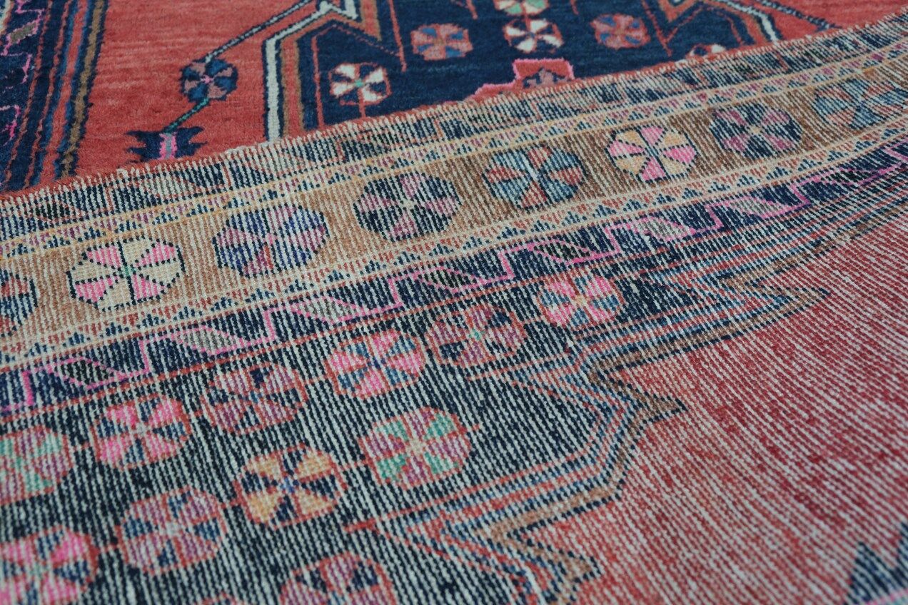 Antique hand-woven persian maslaghan rug, 1920s 254x135cm