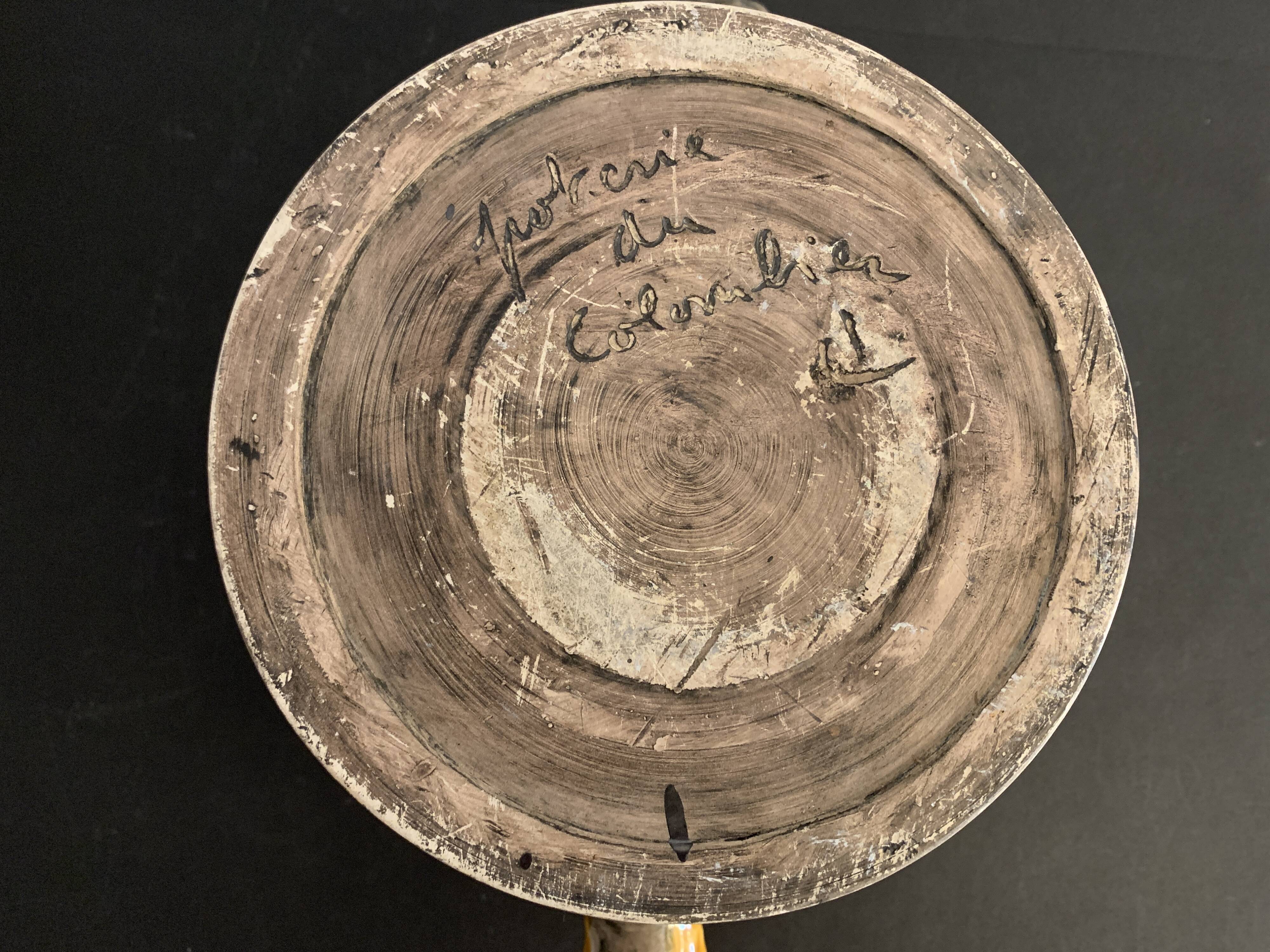 Seau à champagne ou jardinière céramique tachiste Poterie du Colombier, 1973