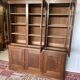 Large antique two-body library in solid oak – 3 glass doors