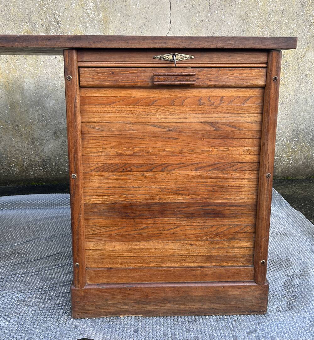 Bureau de notaire, meuble de métier, bois, vintage, début XXème.
