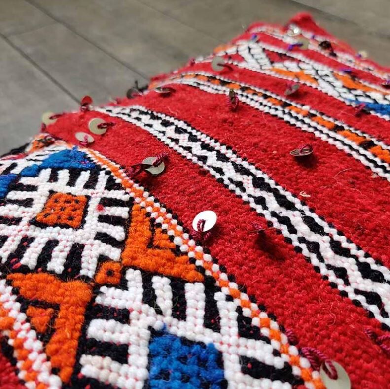 Red Moroccan kilim cushion