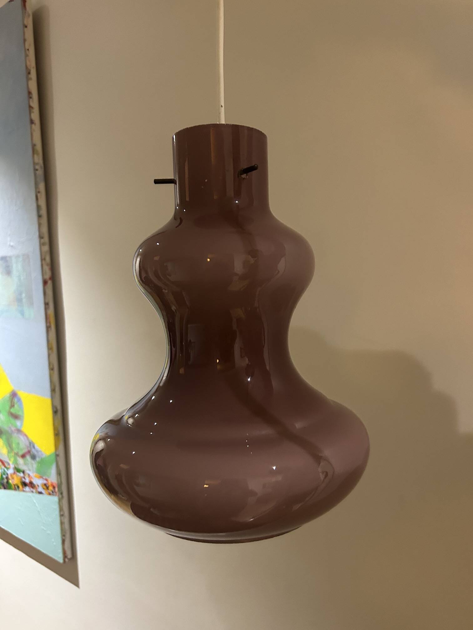 suspension en verre vintage 1970