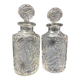 Pair of early 20th century SAINT LOUIS crystal perfume bottles, Fleurs de viole model