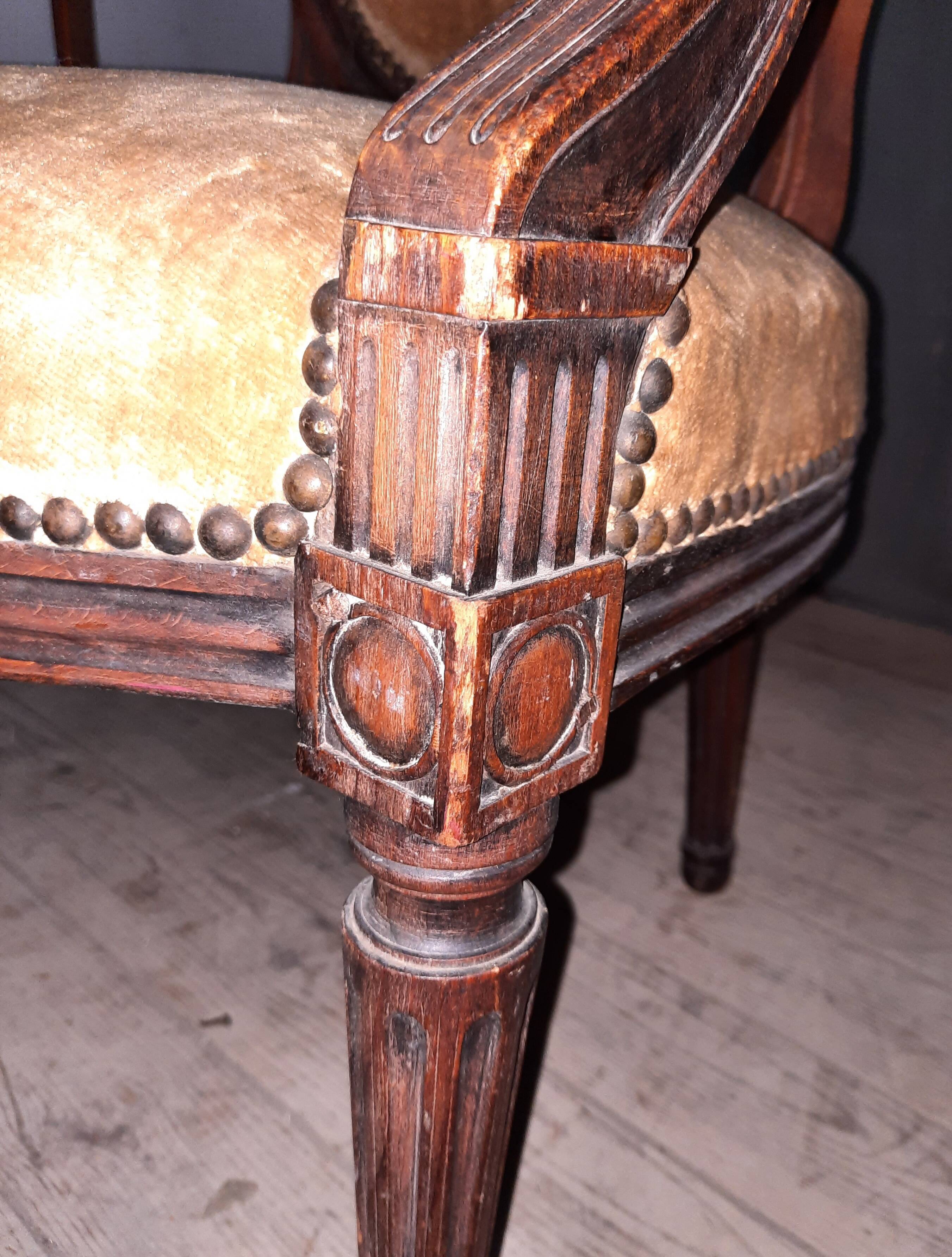 Pair of Louis XVI medallion armchairs