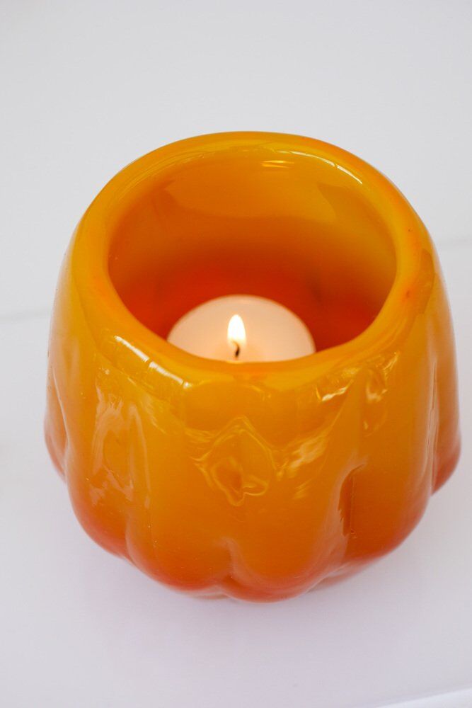 Art glass candleholder by Göte Augustsson Ruda Glasbruk