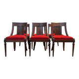 Set of 6 Empire Gondola chairs - Louis XVI in mahogany