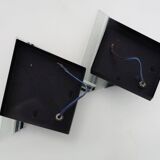 Pair of vintage Italian design metal wall lights from the 80s