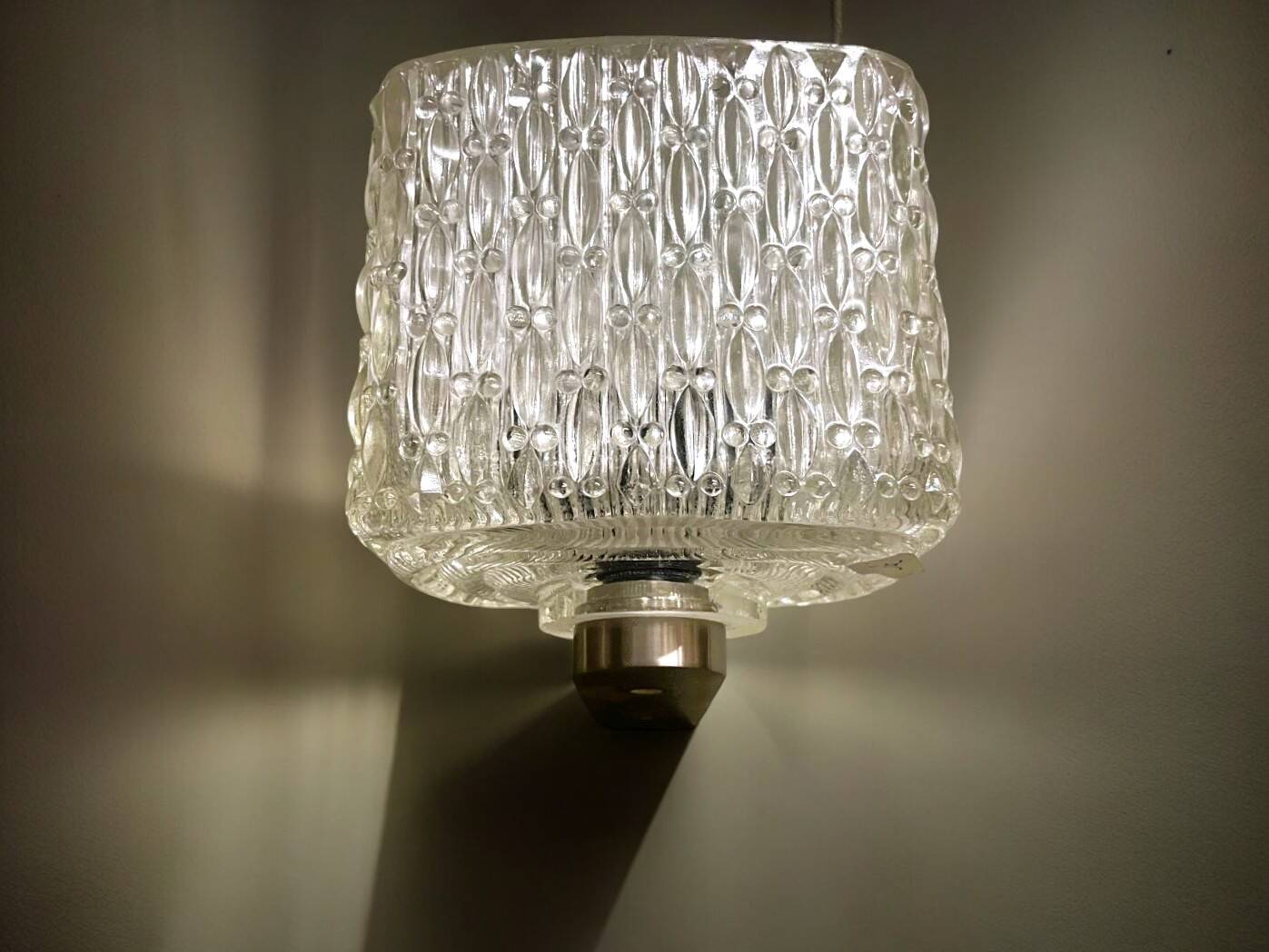 Portuguese mid-century retro glass wall sconce lamp