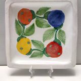 Set of Six Vintage Square Hand-Crafted Earthenware Plates by De Simone, Italy