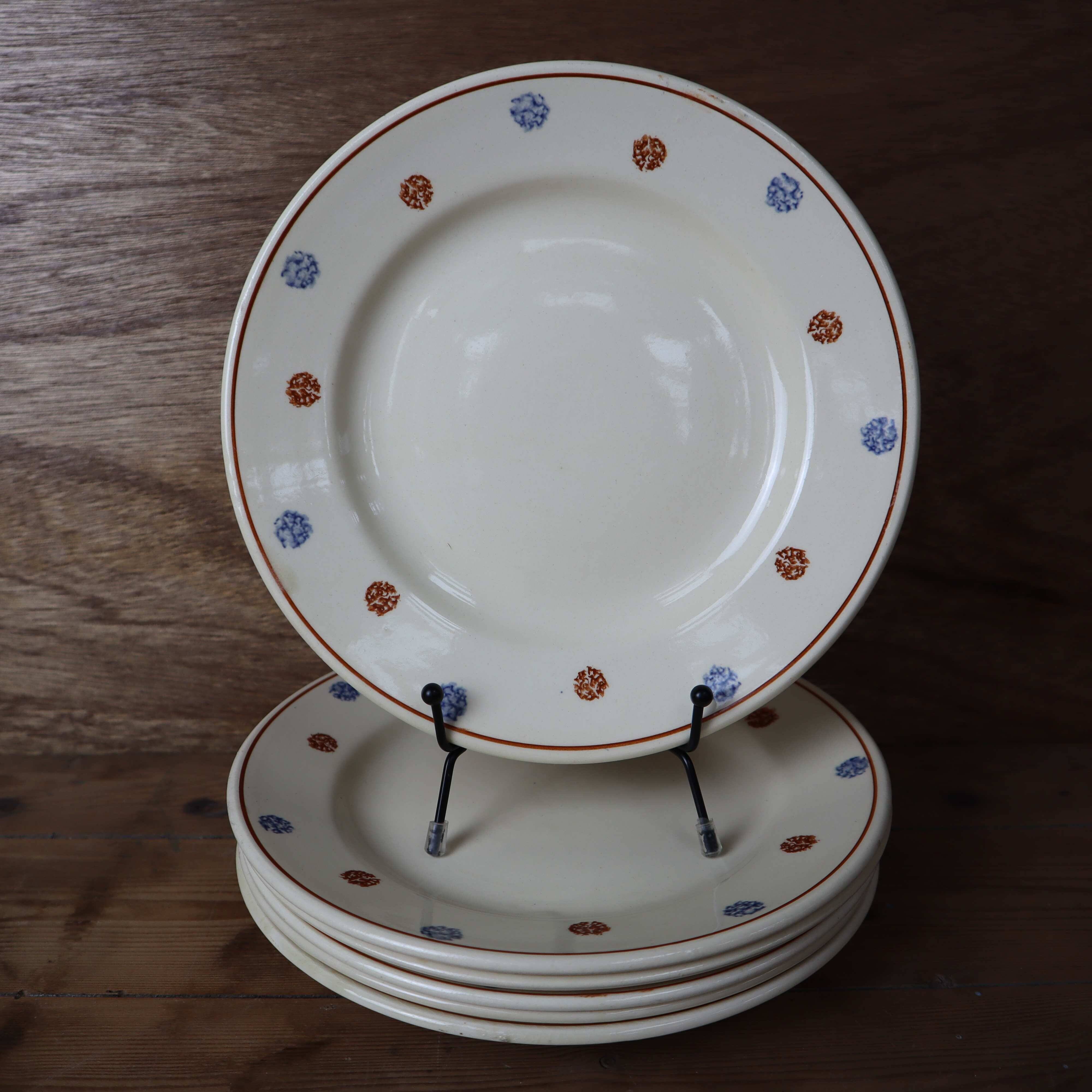 6 old flat plates from Sarreguemines
