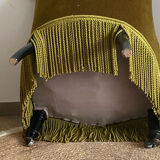 Green velvet toad armchair