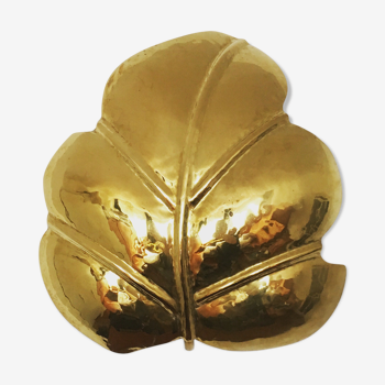 Hollywood Regency brass leaf wall lamp