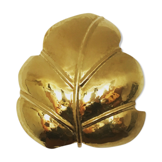 Hollywood Regency brass leaf wall lamp