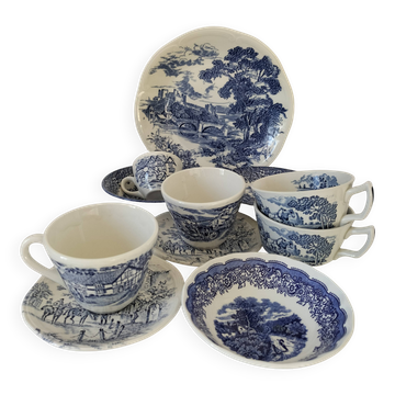 Ensemble brunch en faïence bleue mix & match – Gien, England, Italy