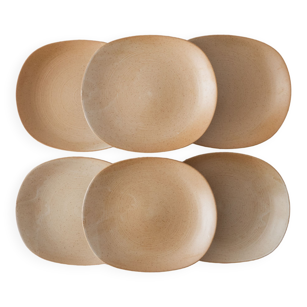 Lot De 6 Assiettes Artisanales D'Afrique Du Nord En Céramique - Occasion