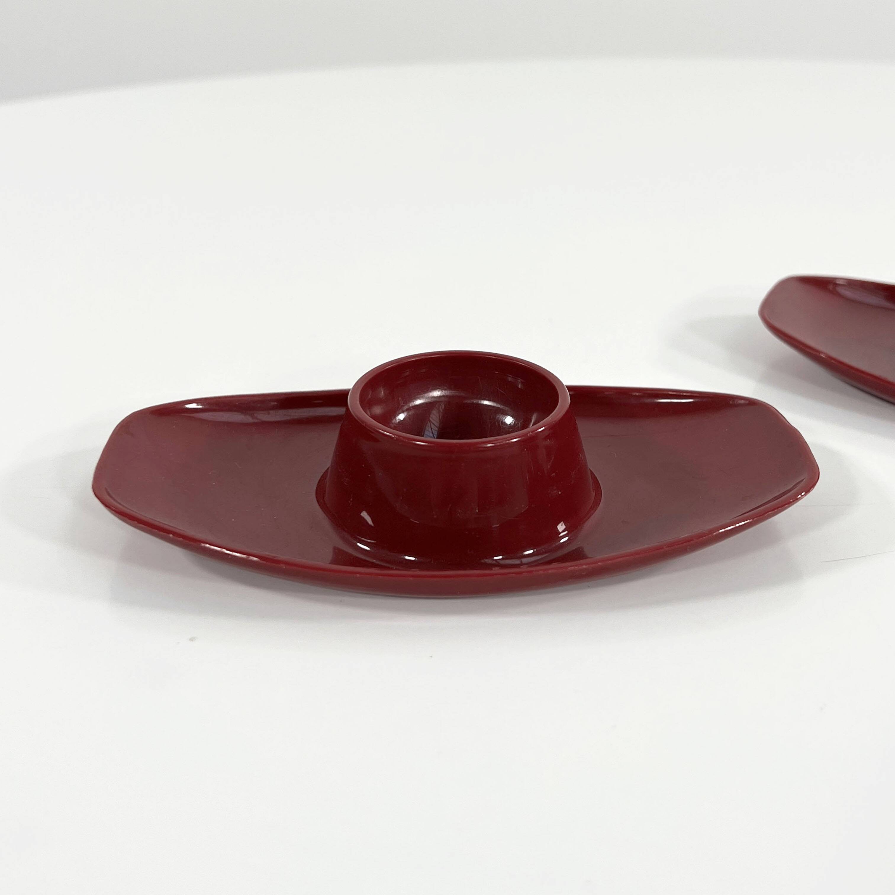 Set of 6 Space Age Bordeaux egg cups by Luran, Germany, 1970