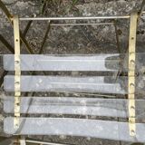 4 folding chairs garden style gilded metal structure and plexiglass slats
