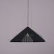 Black plexiglass pendant lamp from the 1980s, mounted on chains, originating from Italy.