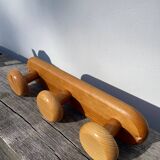 1980 pine wood wall coat rack