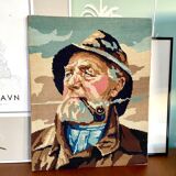 Vintage canvas 1970 The Fisherman by Haerendel