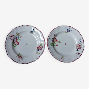 2 old flat plates Strasbourg model from Sarreguemines, France circa 1900/1920