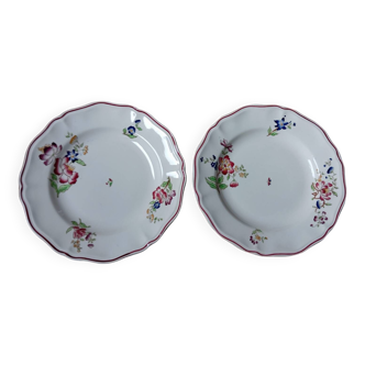 2 assiettes plates anciennes modèle Strasbourg de Sarreguemines, France vers 1900/1920