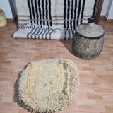 Handmade bohemian Berber pouf 60 X 60 X 25 CM