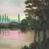 Pink lake painting