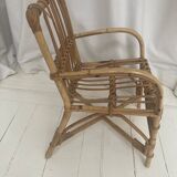 Chaise enfant en rotin vintage 1960 Louis Sognot - chaises enfant