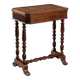 Antique walnut sewing table with drawer, Italy, mid-19th century.