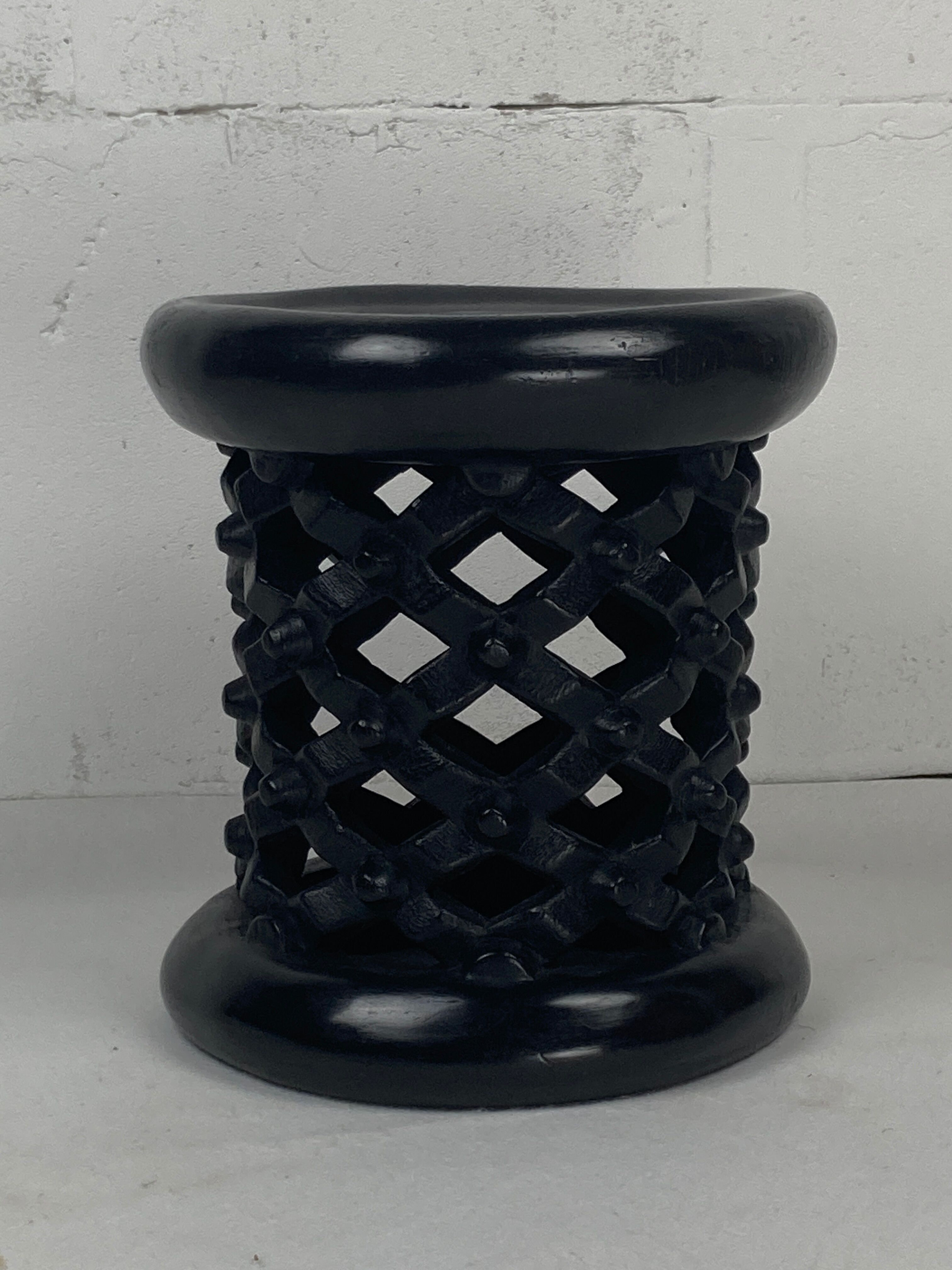African ebonised Bamileke low stool, Cameroon, 1970s