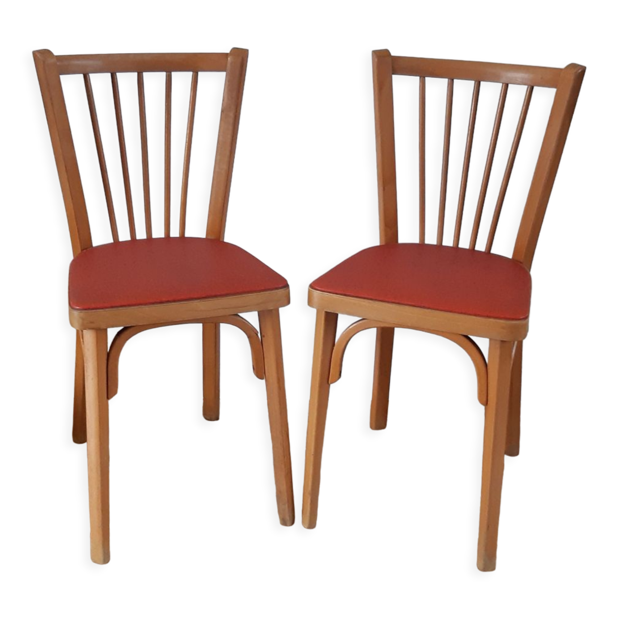 Pair of Baumann bistro chairs N°12 50s