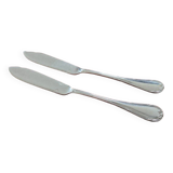 Christofle - Set of 2 fish knives, Rubans croisés model, in silver-plated metal