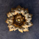Large floral wall light Masca in gilded metal, Italy 1970