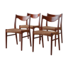 Série de 4 chaises en cordes et teck d'Arne Wahl Iversen, 1960