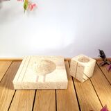 Ashtray and design pot in travertine