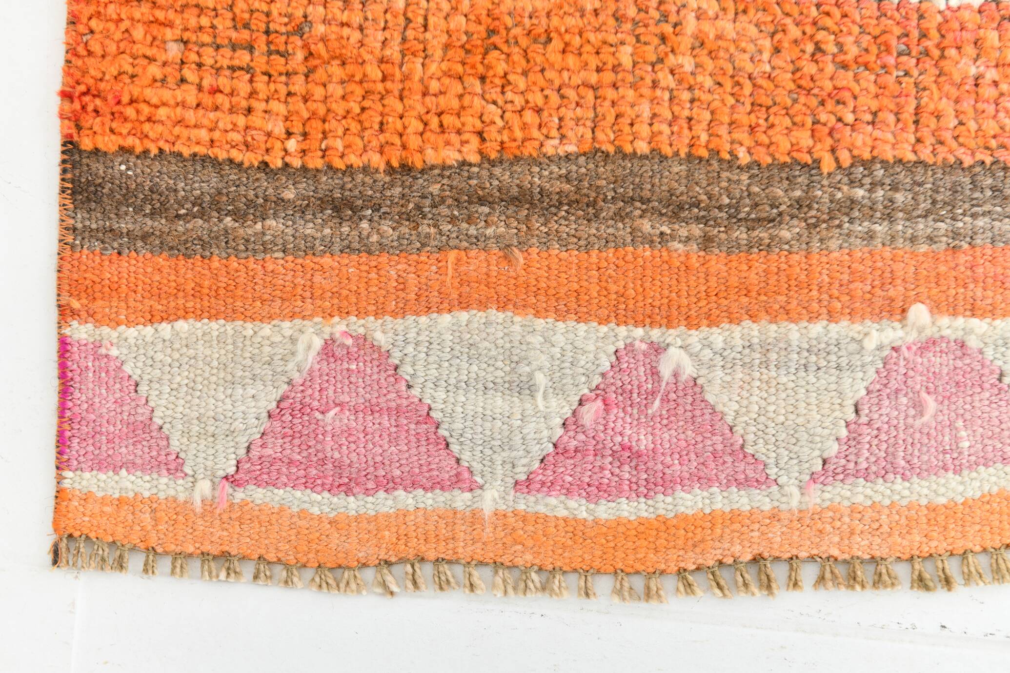 3x13 Pale Orange Vintage Runner Rug, 94x381Cm
