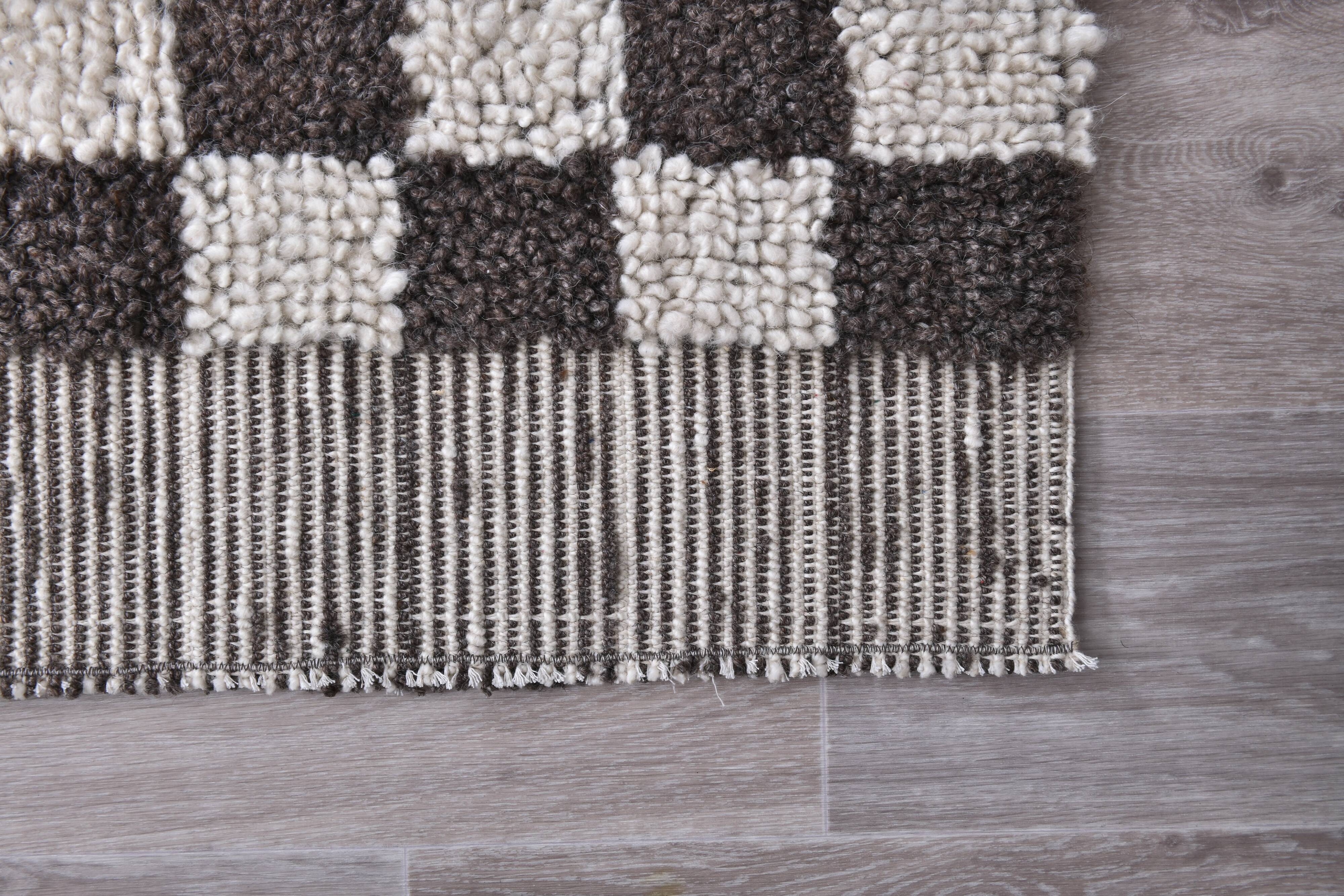 Brown White Vintage Runner Rug 69x249Cm SK 241394