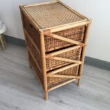 Chiffonnier en rotin et osier