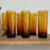 6 verres long drink ambrés