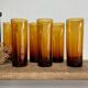 6 verres long drink ambrés