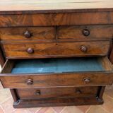 Antique English wooden chest of drawers, 19th century, H127cm