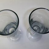 2 old bistro absinthe glasses blown glass on feet 16 cm collection