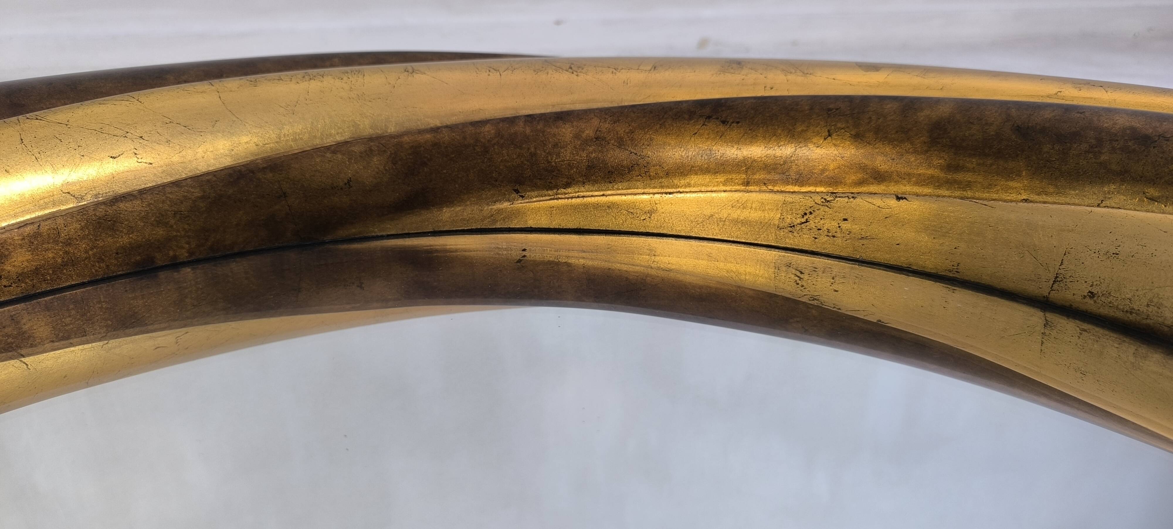 Victorian English Round Grand Mirror – Gilded Wood & Bevelled Glass