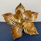 Vintage wall lamp golden leaves