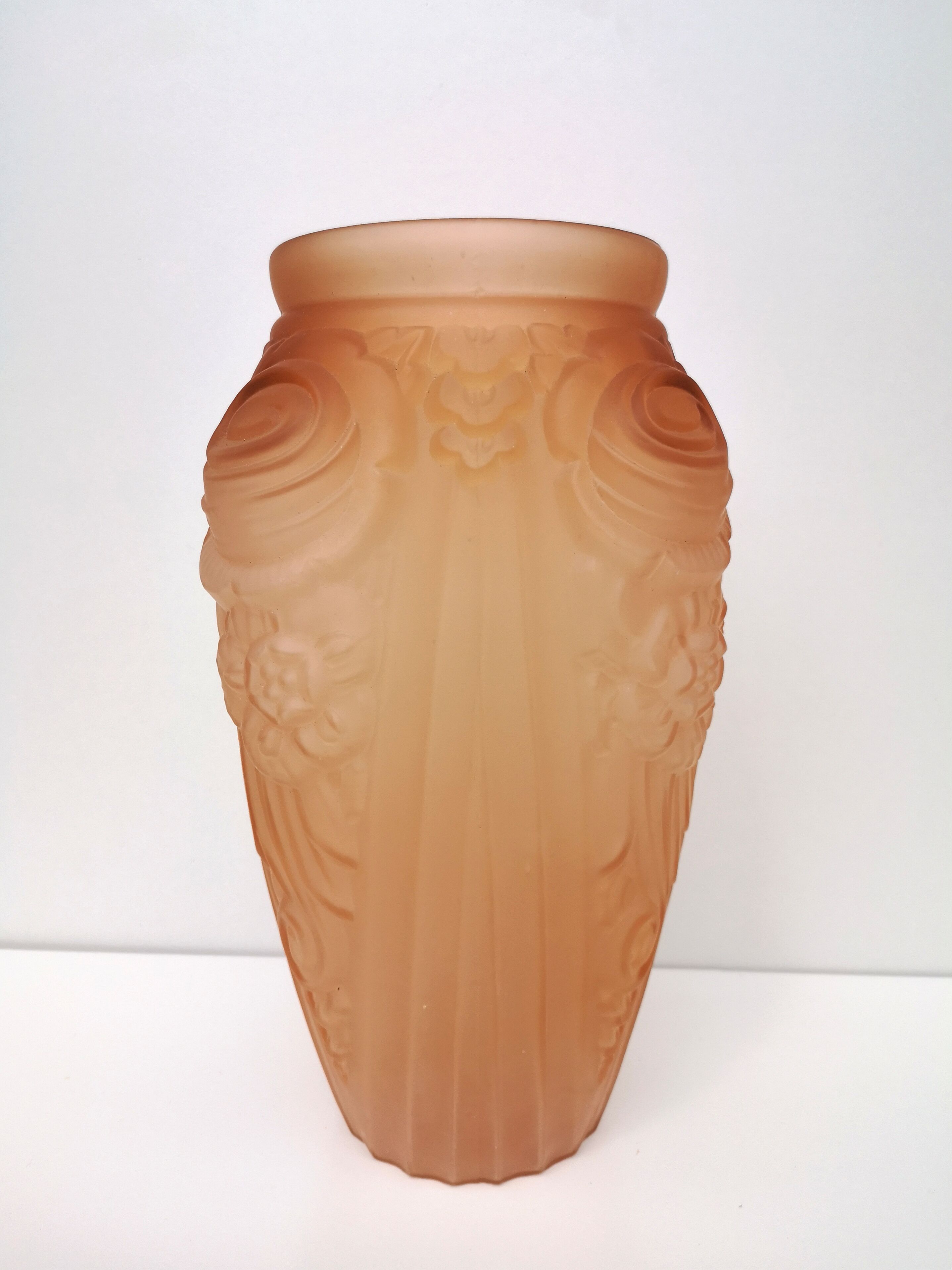 Art deco vase, frosted glass