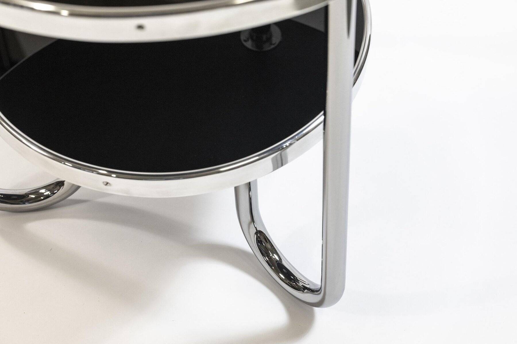 Small Bauhaus Black Chrome Table from Kovona, Czechia, 1970s